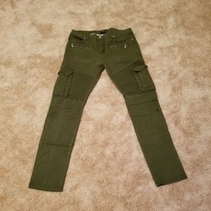 Olive cargo moto pant